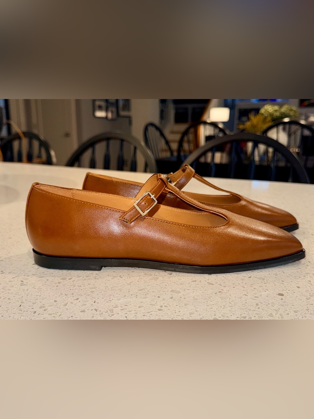 Banana Republic ITALIAN LEATHER SQUARE-TOE MARY JANE FLATS - NWT